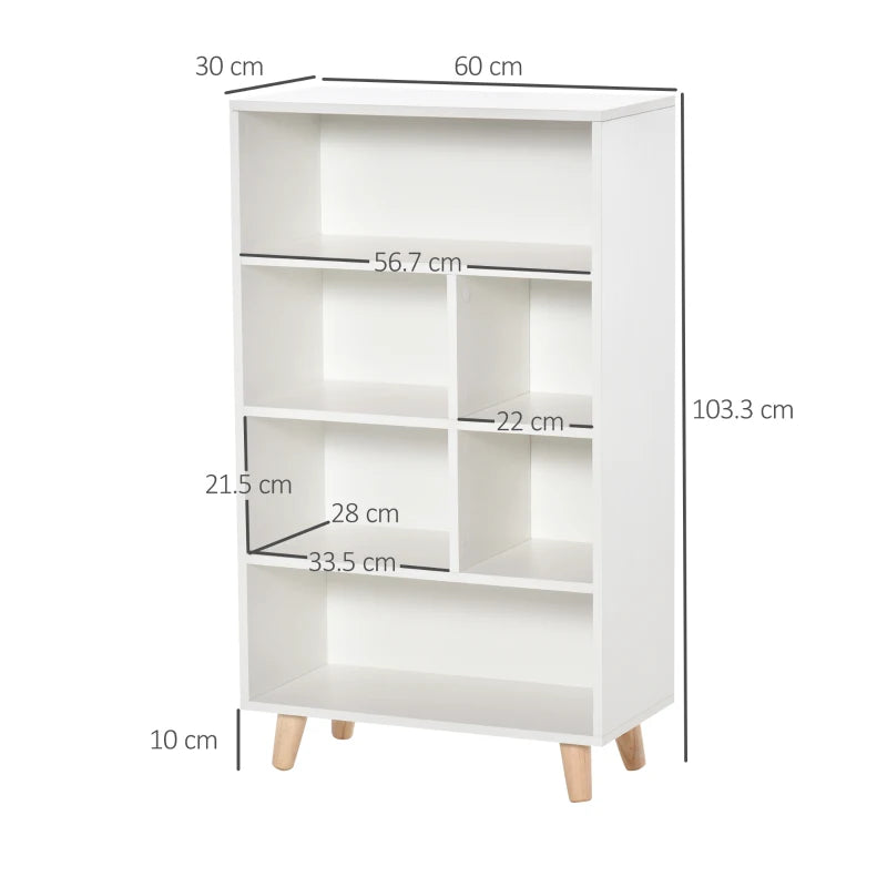 White 6-Cube Bookshelf Storage Cabinet