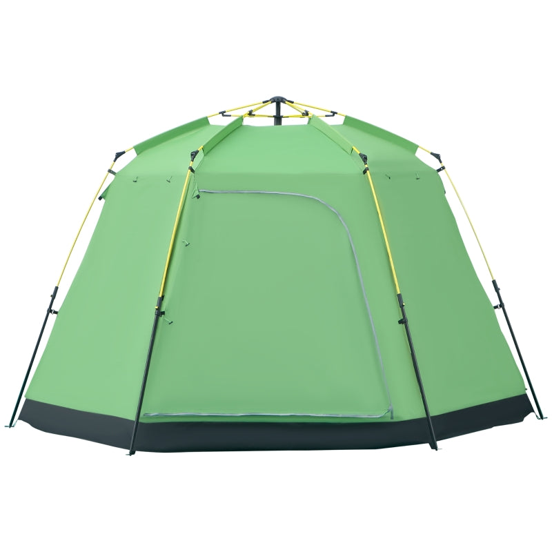 Green 6-Person Pop-Up Camping Tent with Windows and Doors