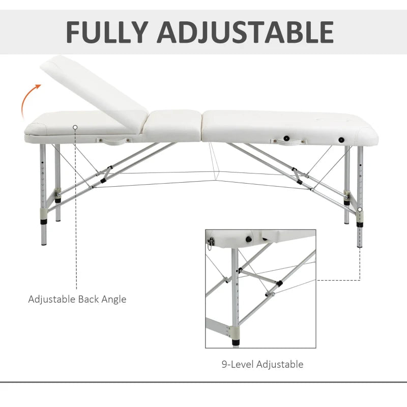 White Foldable Massage Table for Professional Salon and SPA