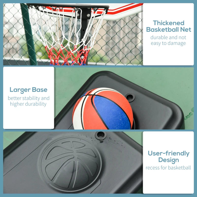 Adjustable Height Outdoor Basketball Stand - Blue Garden Hoop with Wheels