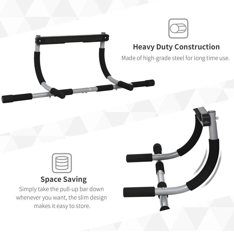 Black Doorway Pull-Up Bar for Home Gym Upper Body Workout