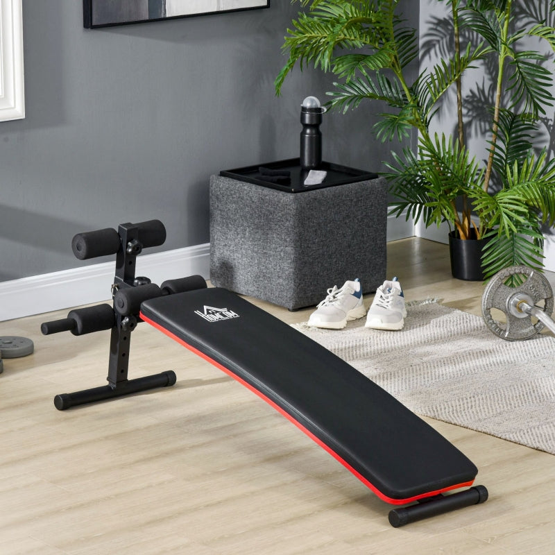 Adjustable Black Sit Up Bench with Thigh Support - Home Gym Essential
