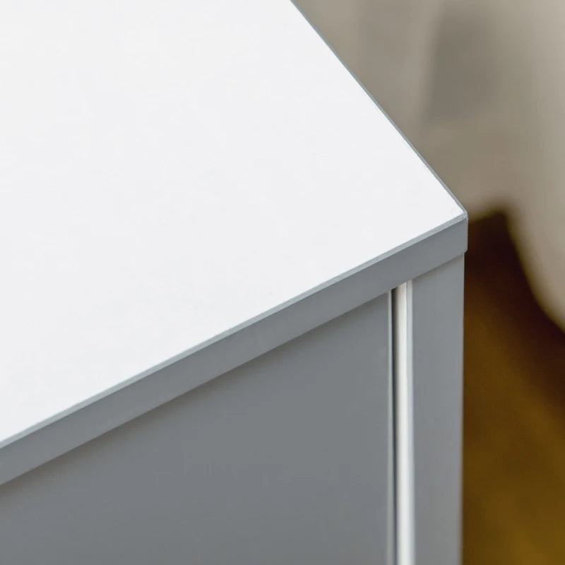 Grey 3-Drawer Storage Cabinet with Pine Wood Legs, 75x42x75cm