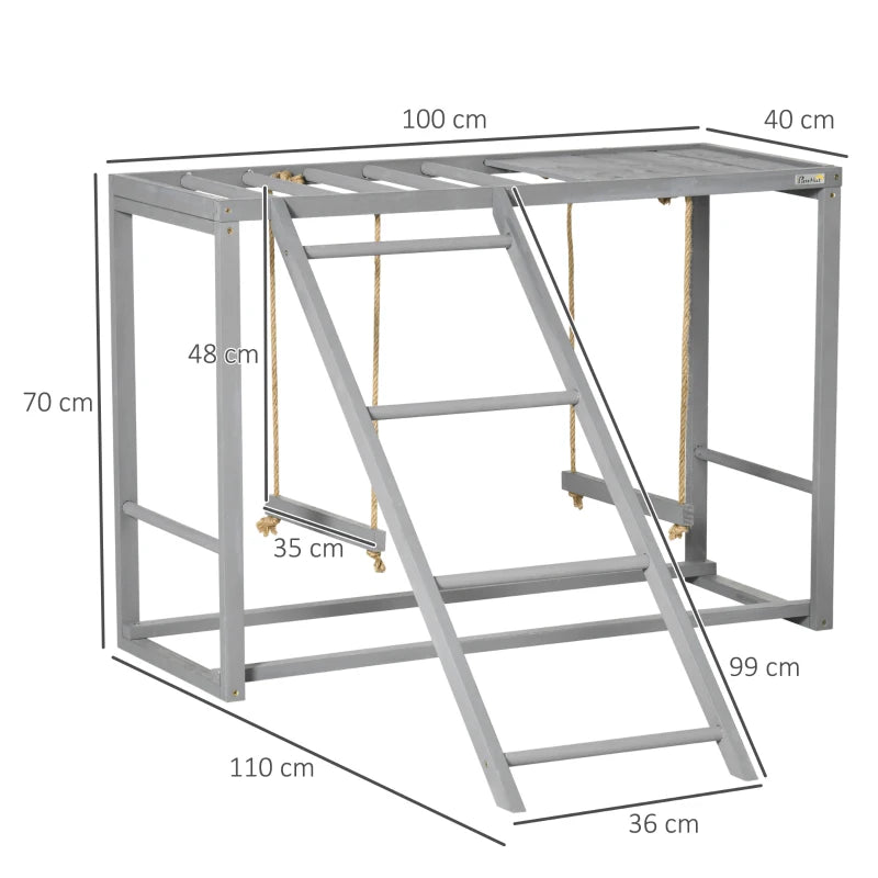 Grey Chicken Coop with Swing Set for 3-4 Chickens