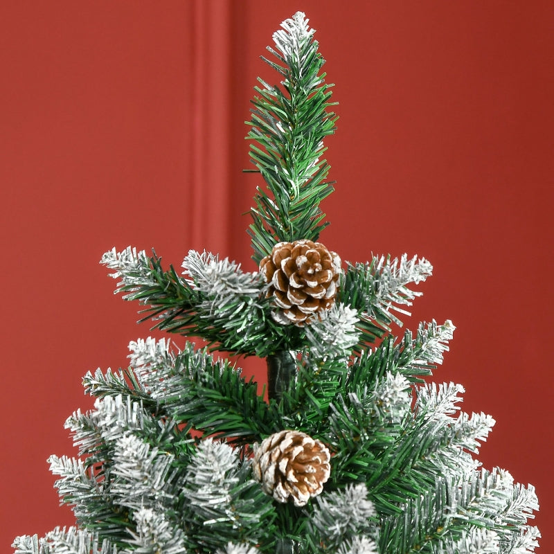 6 Ft Snowy Pine Cone Christmas Tree - Indoor Decor - Green & White