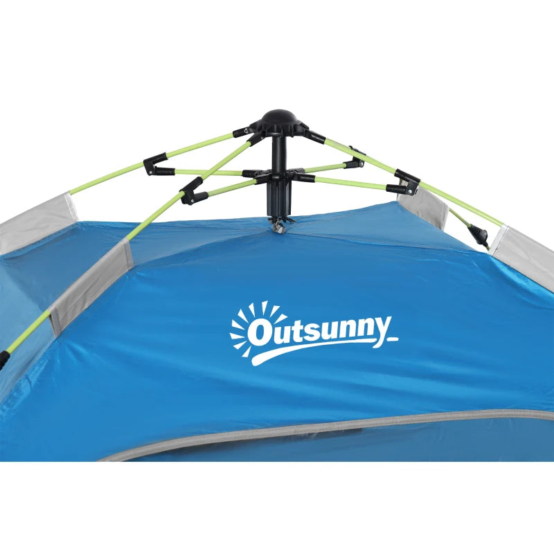 Sky Blue Beach Tent for 1-2 People with Pop-up Design, Mesh Windows & Doors