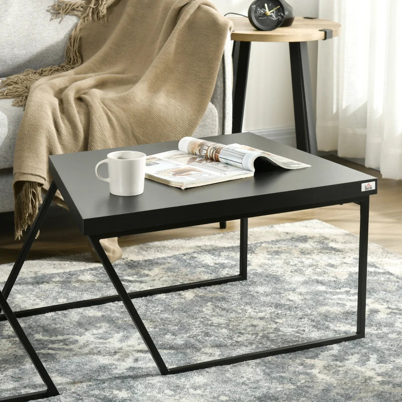 Rustic Brown Industrial Nesting Coffee Table Set