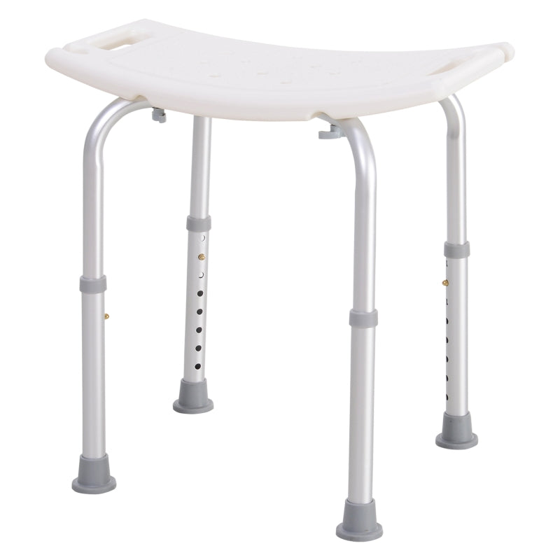 White Portable Non-Slip Bathroom Stool