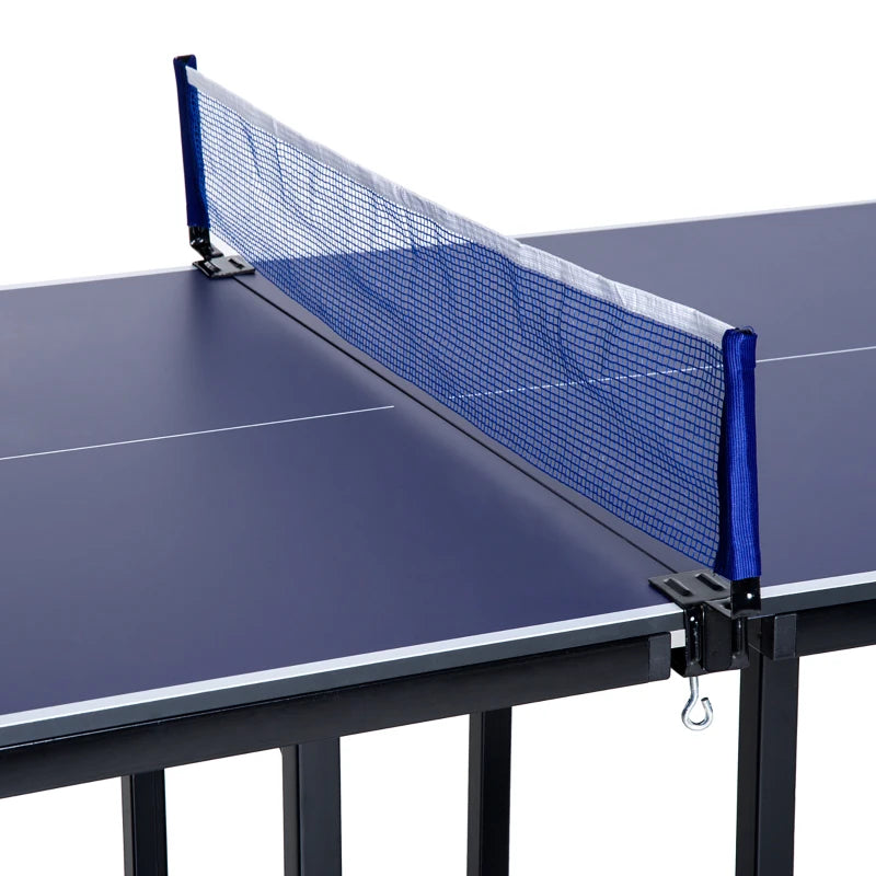 6ft Blue Folding Ping Pong Table with Net - Indoor/Outdoor Multi-Use