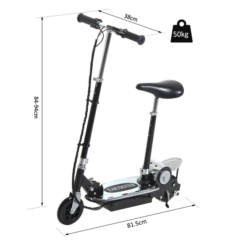 Foldable Electric Scooter with Rechargeable Battery - Black