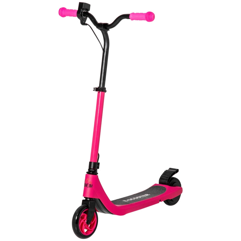 Electric Scooter with 120W Motor, Battery Display, Adjustable Height, Rear Brake - Pink