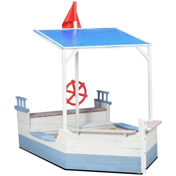 Blue Kids Sandpit with UV Canopy - Ages 3-8