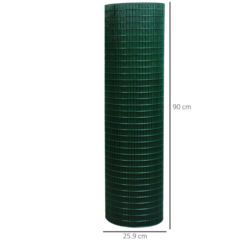 Dark Green PVC Coated Wire Mesh Fencing - 30m Length