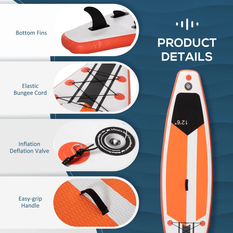 10'6" White Inflatable Stand Up Paddle Board Kit for Beginners