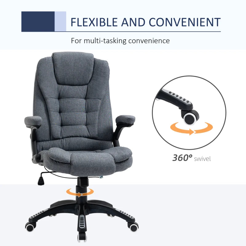 Dark Grey Ergonomic Office Chair with Armrests & Adjustable Height