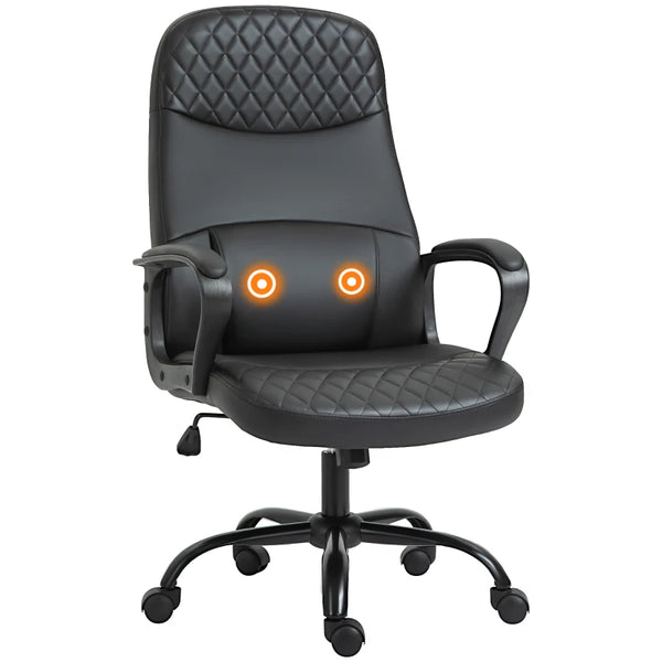 Black Massage Office Chair with Vibration and Lumbar Support