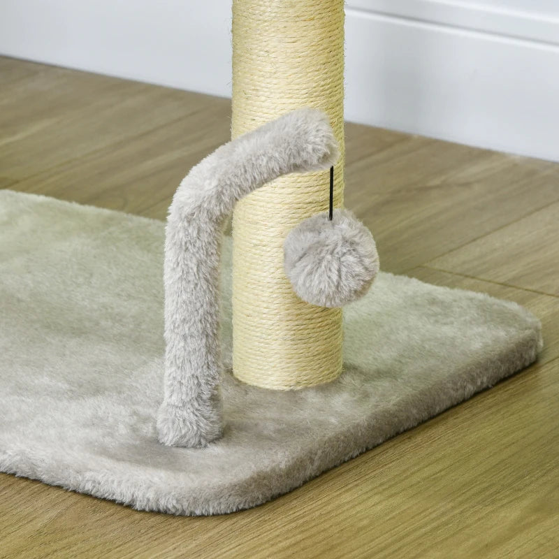 Cat Tree with Toy Balls and Scratching Post - Light Grey