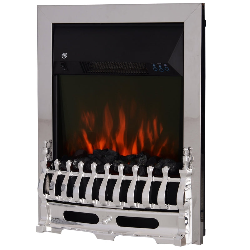 Black Electric Fireplace with LED Lighting and Remote Control