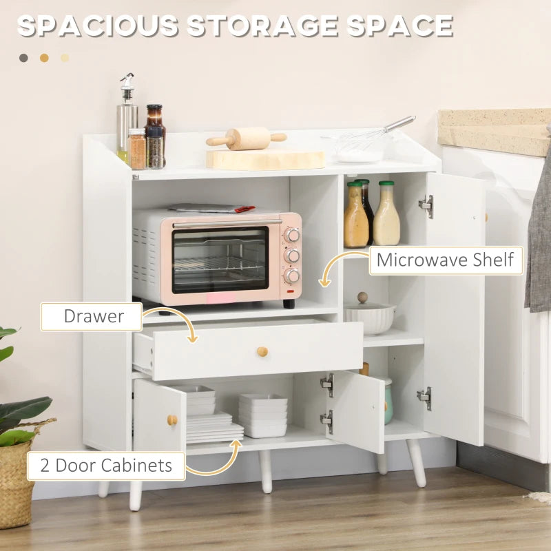 Black Freestanding Home Storage Unit with Small Appliance Compartment