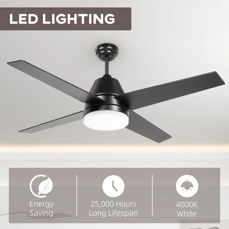 Black Walnut Ceiling Fan with LED Light & Remote