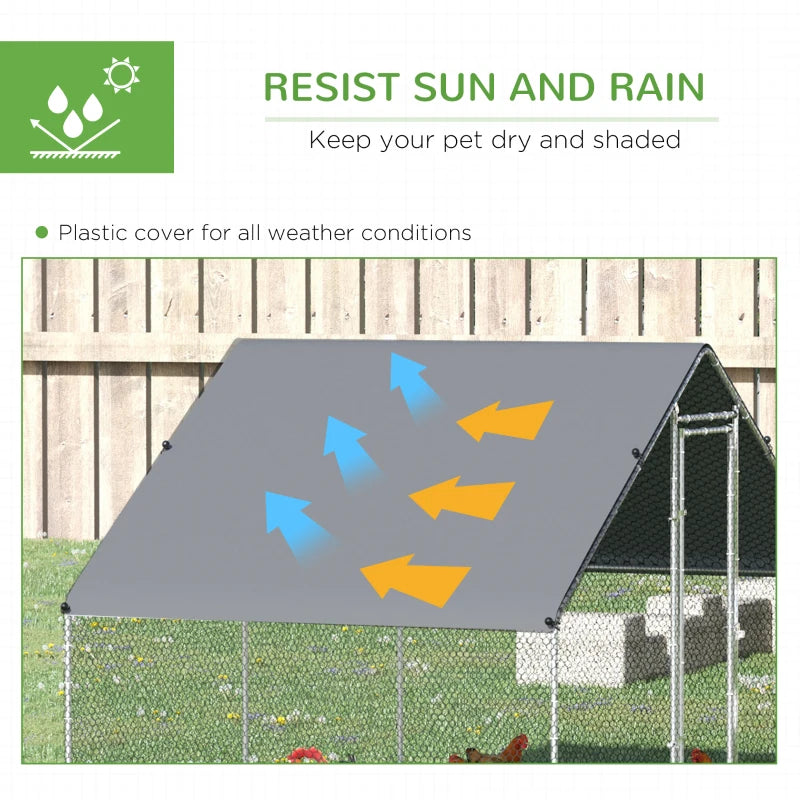 Chicken Run with Activity Shelf and Cover, 3x2x2m, Green