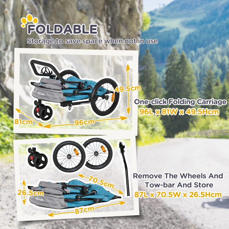 Blue Dog Bike Trailer with Safety Features