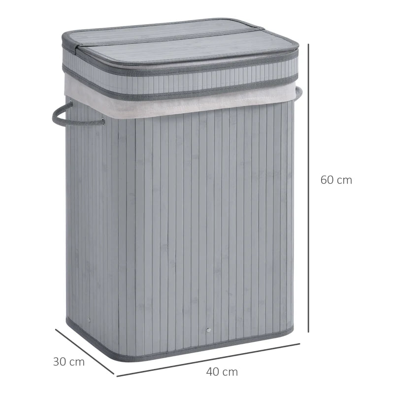 Grey 70L Laundry Basket with Flip Lid