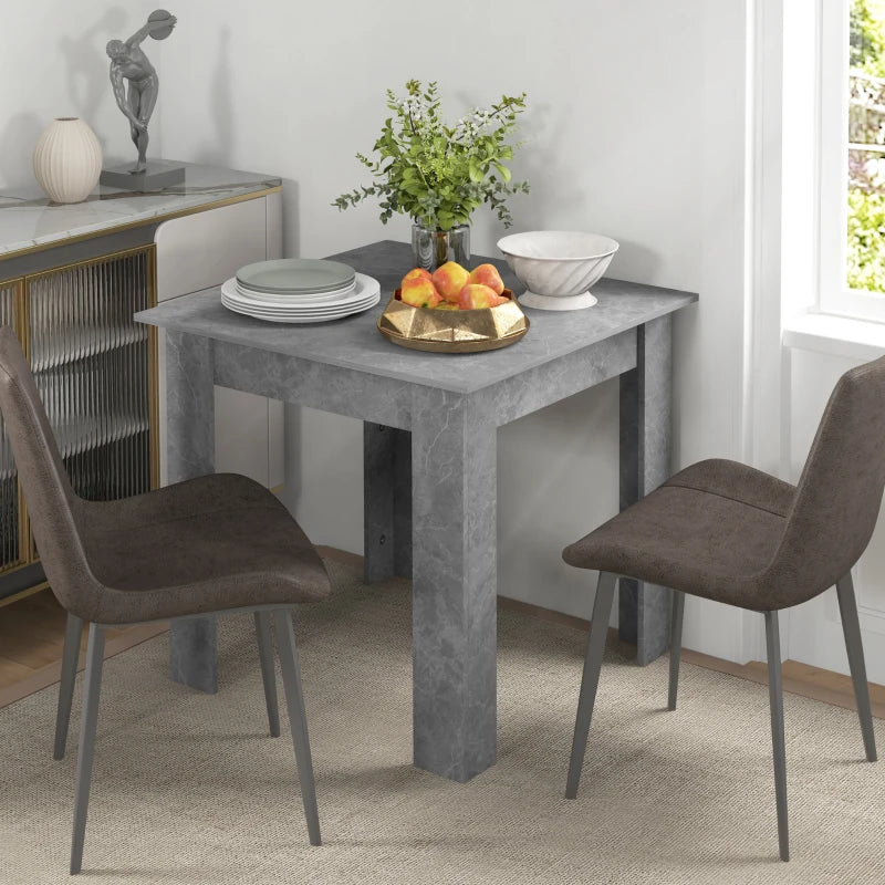 Modern Grey Square Dining Table with Faux Cement Effect