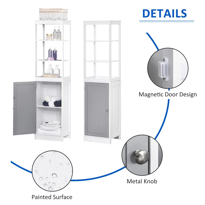 Slimline White Tall Bathroom Storage Cabinet