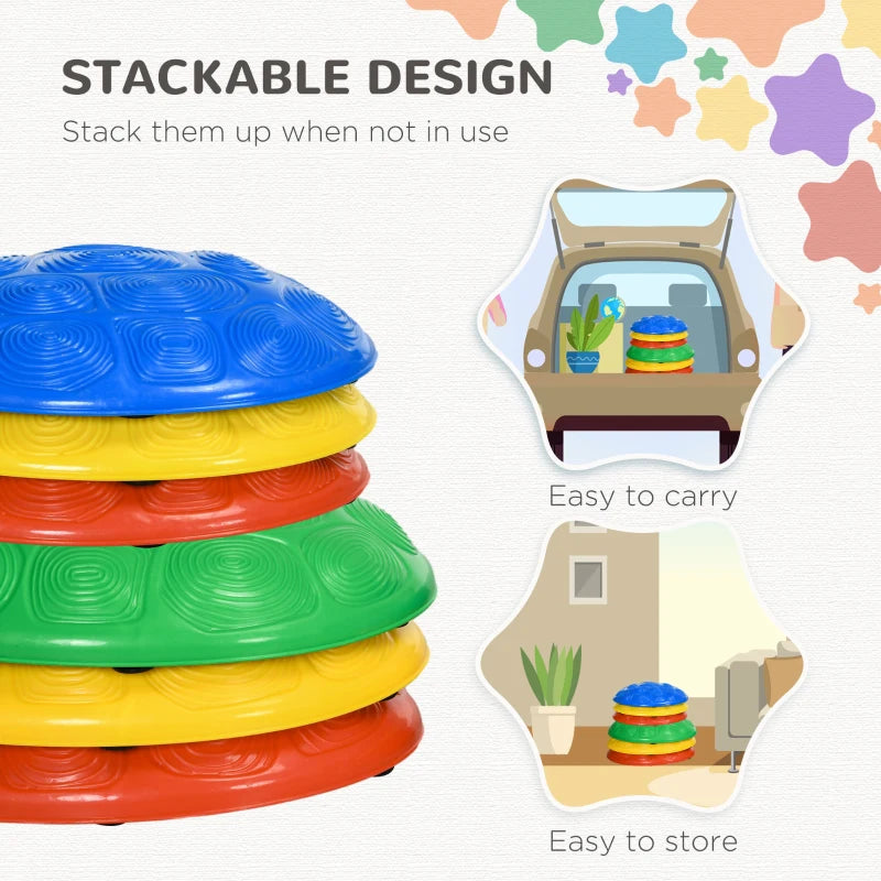 Colorful Kids Stepping Stones Set with Non-Slip Mats