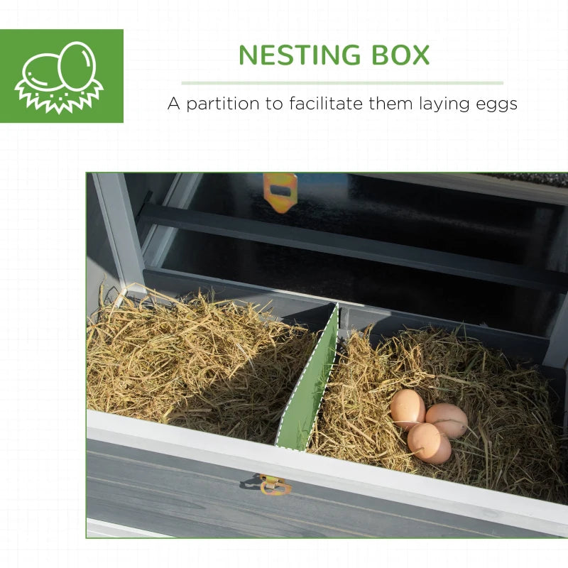 Wooden Outdoor Poultry Cage with Plant Box and Run, 191.5 x 80 x 90cm