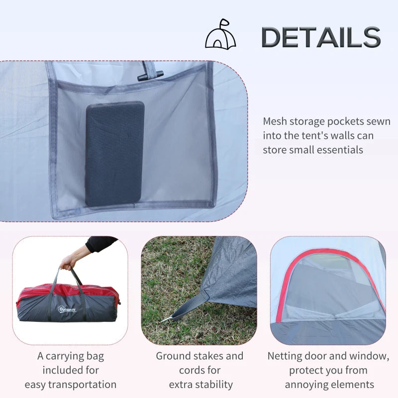 Blue Fibreglass Camping Tent for 5/6 People