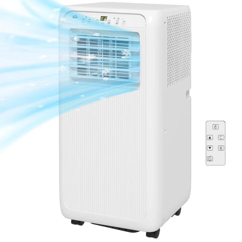 Portable 9,000 BTU Air Conditioner - White, Room up to 20m², Dehumidifier, Timer, Wheels