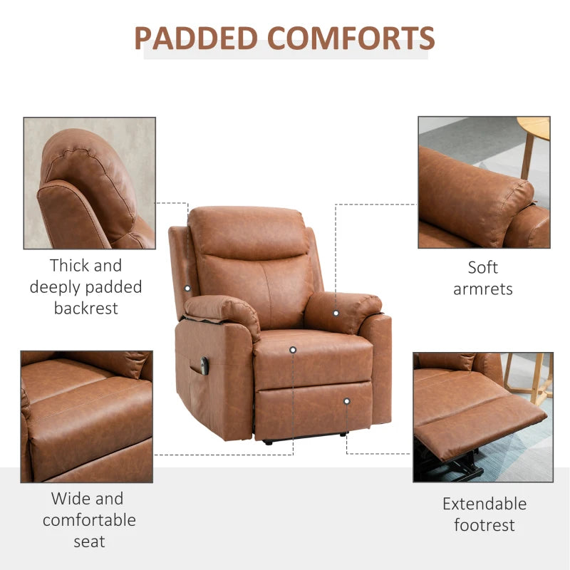 Brown Electric Power Lift Recliner Chair for Elderly with Remote Control