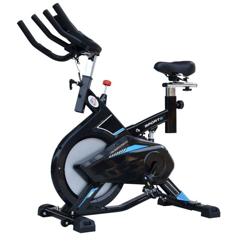 Black Indoor Cycling Exercise Bike with iPad Holder and LCD Monitor