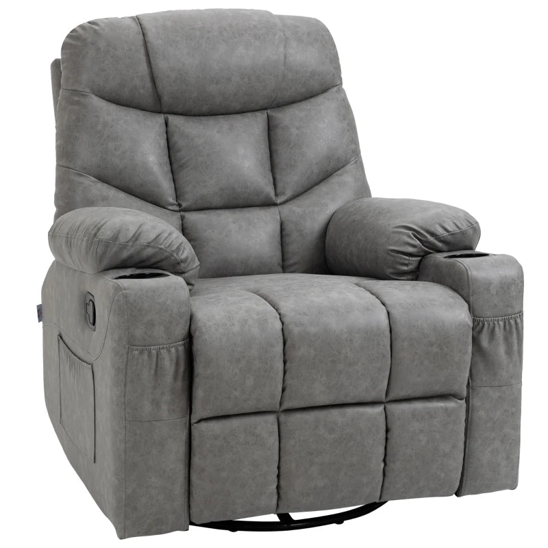 Grey Faux Leather Reclining Armchair