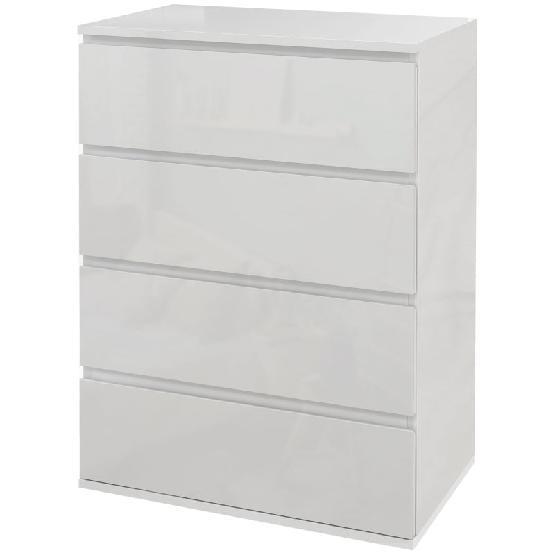 Modern White 4-Drawer Chest of Drawers for Bedroom Storage