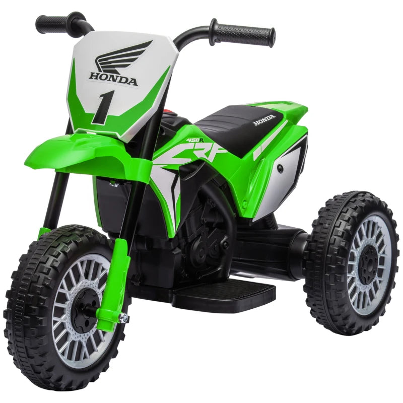 Green 3-Wheel Kids Electric Motorbike with Horn - Ages 18-36 Months