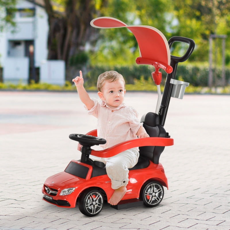 Blue Toddler 3-in-1 Push Car with Canopy