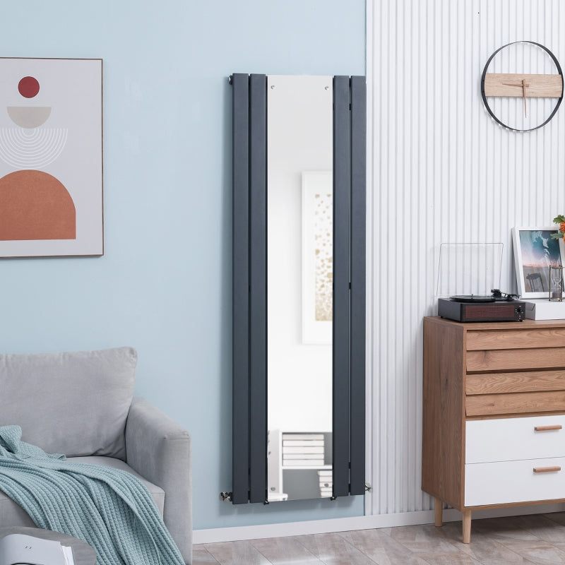 Grey 180 x 60cm Mirror Space Heater for Home - Quick Warm-up Radiator