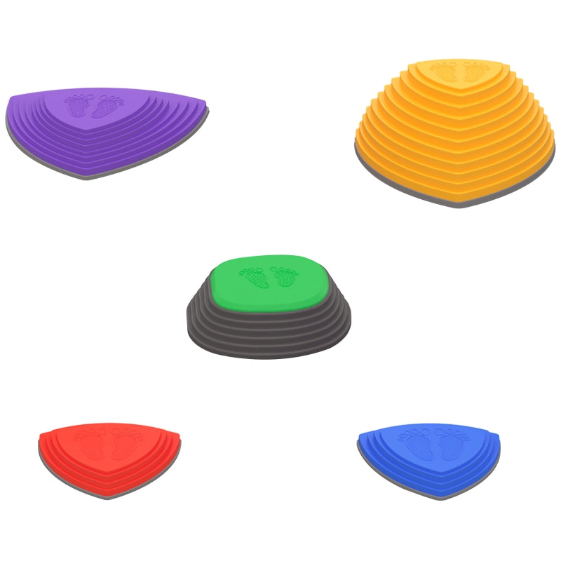 River Stone Kids Balance Stepping Stones Set - 5 Pcs, Outdoor Indoor, Non-Slip