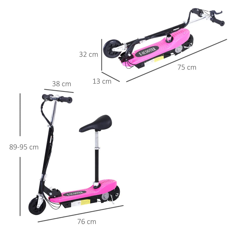 Kids Pink Foldable Electric Scooter with Brake and Kickstand