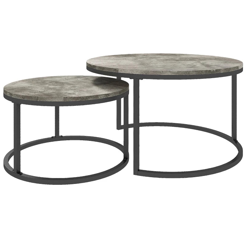 Grey and Black Nesting Coffee Tables Set