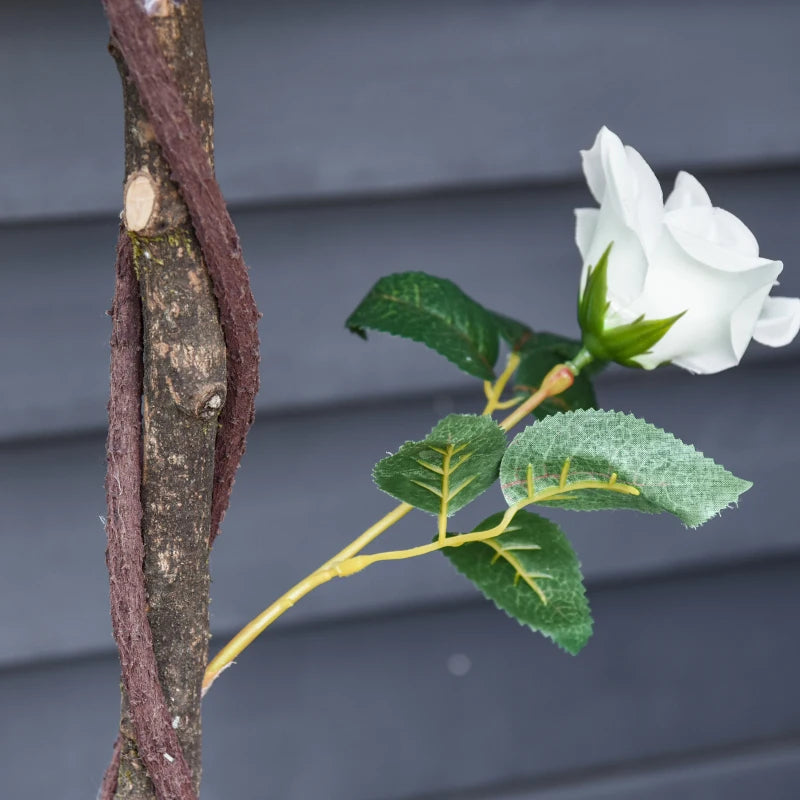 White Rose Artificial Plants Set of 2 in Pot, Indoor Outdoor Decor, 90cm