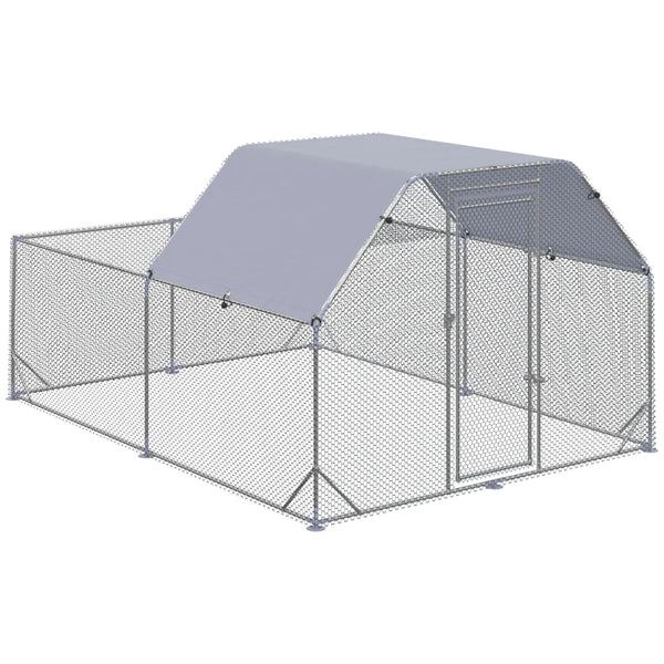 Large Outdoor Chicken Run with Roof, Hen House for 10-12 Chickens, 2.8 x 3.8 x 2 m