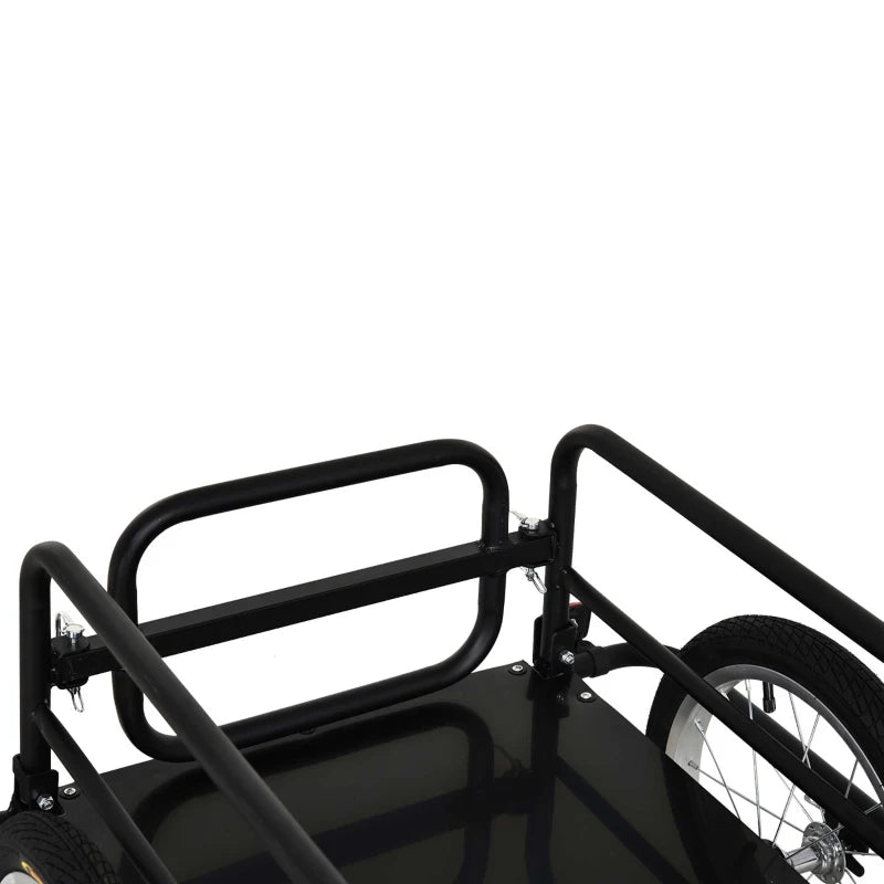 Black Steel Frame Bike Cargo Trailer with Hitch