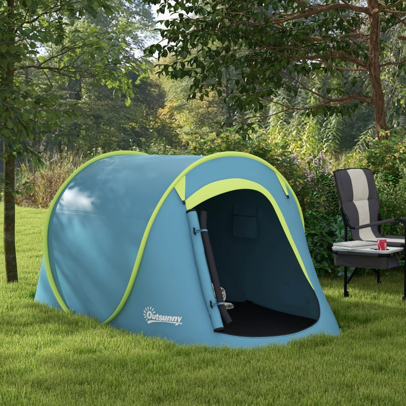 Blue Two-Person Pop-Up Camping Tent Kit