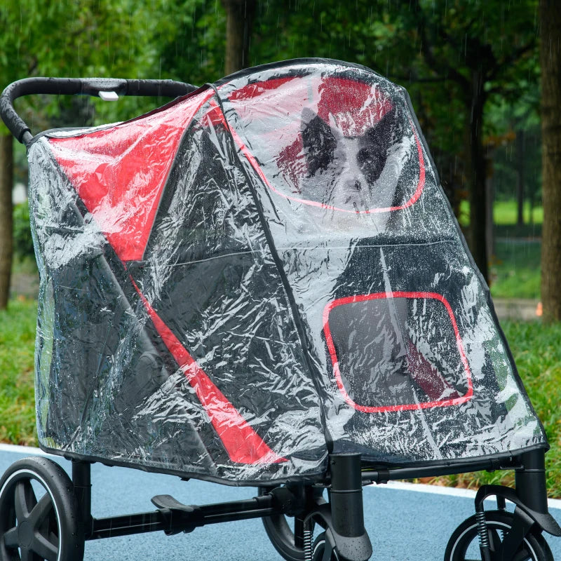 Black Dog Pram Rain Cover with Rear Entry