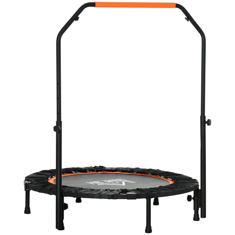 Black 40" Foldable Mini Fitness Trampoline with Adjustable Handle