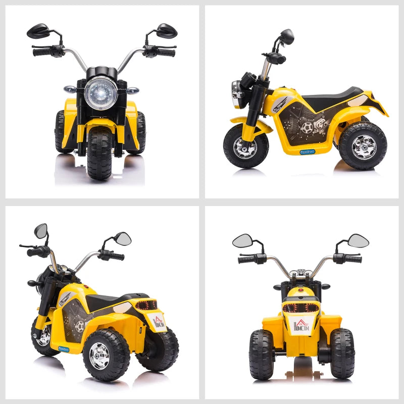 Yellow 3-Wheel Electric Kids Motorbike Toy 18-36 Months